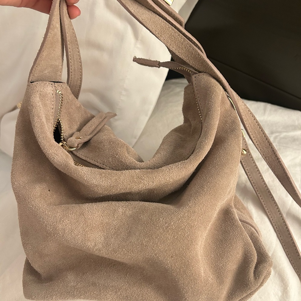 Elegant Tan Suede Women's Bag